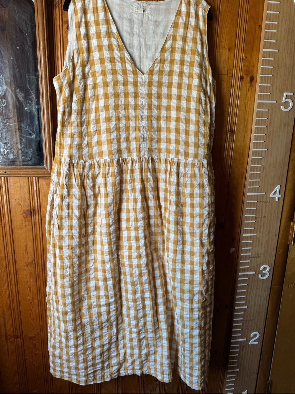 Sleeveless Yellow Gingham Maxi Dress